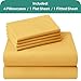 HOMEIDEAS Queen Size Bed Sheets - 6 Piece Set (Gold) - Extra Soft Brushed Microfiber 1800 Bedding Sheets, Deep Pocket, Wrinkle & Fade Free