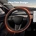 frani Nappa Leather Steering Wheel Cover, Universal 15 Inch Premium Non-Slip Steering Wheel Cover Black