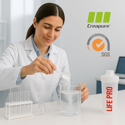 Creatine Monohydrate Creapure Life Pro 500g – Créatine Micronisee Pure – Goût Neutro – Jusqu’à 166 Doses – Sans Gluten – Pour Force, Énergie et Récupération Musculaire – Qualité Allemande Garantie – Image 8