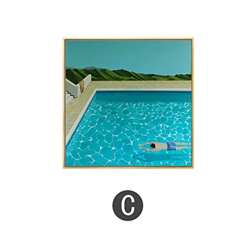 LKJHGU Sin Marco David Hockney un Artista de Salpicaduras más Grande Fresco con Piscina decoración del hogar póster Impresiones Pared Lienzo Arte para Vivir Ro