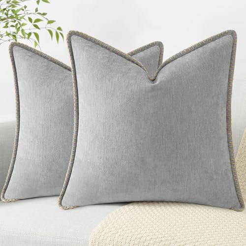 decorUhome Spring Chenille Soft Throw Pillow Covers 18x18 Set of