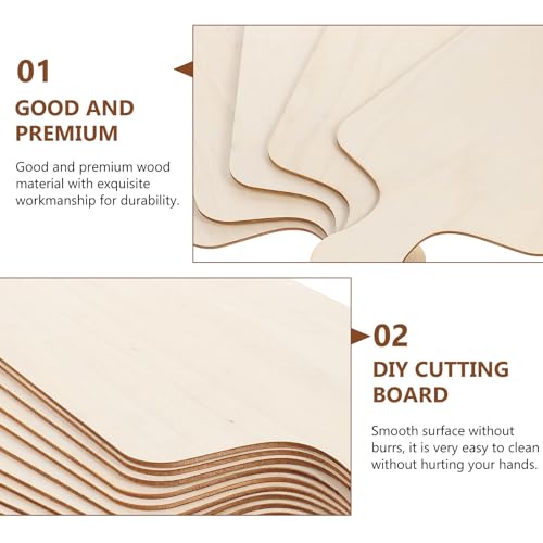 Tablas de cortar fáciles de limpiar de madera rectangular, juego de 10 piezas para repostería 8
