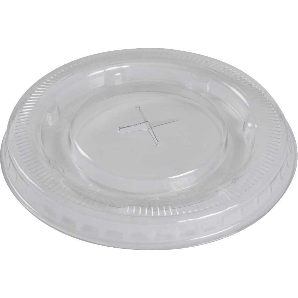 ABENA Gastro-Line Clear Plastic Lid with Cross Perforation for Straws,Simple Flat Lid Design Ideal for Disposable Cups & Food Pots,Clear Plastic Finish Ensuring Contents Easily Visible - Ø7,8cm-50PK