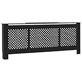 Mit Querlatten vidaXL Heizkörperverkleidung mit Querlatten Heizungsabdeckung Heizungsverkleidung Heizkörperabdeckung Heizung Abdeckung Heizkörper MDF Schwarz 205cm
