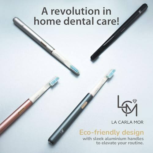 La Carla Mor Sonic Electric Toothbrush - Rechargeable Toothbrush with 45-Day Battery, Smart Timer & 3 Brushing Modes - Ideal for Sensitive Teeth - High-Efficiency Electric Cleaning Brush (Gray) - Image 7