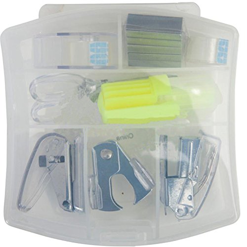 Portable Mini Travel Stationery Office School College Kit 8 in 1 Set (Clear)