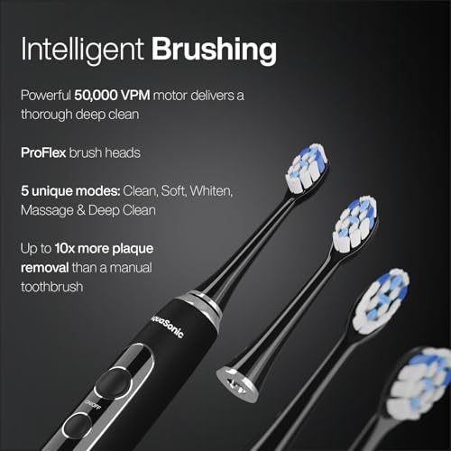 Image of AquaSonic Home Dental Center PRO - Brushing & Flossing Made Easy - Brush & Floss - Power Toothbrush & Water Flosser - Whiter Teeth & Healthier Gums - Black Series Pro+Oral Irrigator