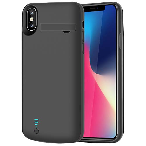 RUNSY Battery Case Compatible with iPhone X XS, 5000mAh Rechargeable Extended Battery Charging Case, External Battery Charger Case, Adds 2X Extra Juice, Support Wired Headphones (5.8 inch)