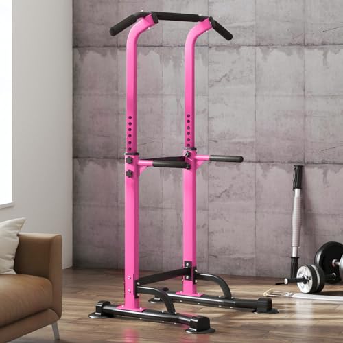 Image of SogesPower Power Tower Dip Station Pull Up Bar for Home Gym Adjustable Height Strength Training Workout Equipment,Pull Up Bar Station