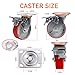 6 Inch Heavy Duty Caster Wheels Set of 4 Industrial Casters with Brake,Load 5000Lbs,Polyurethane Silent Steel Wheels,for Heavy Duty Die,Industrial Equipment Movement,U-Boat Cart(2Brake&2Rigid)