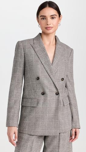 Vince Women's Plaid Double Breasted Blazer2