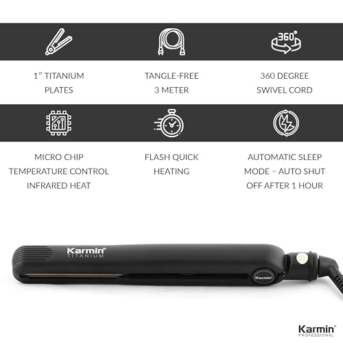 Plancha de cabello profesional Karmin con placas de titanio miniatura 6