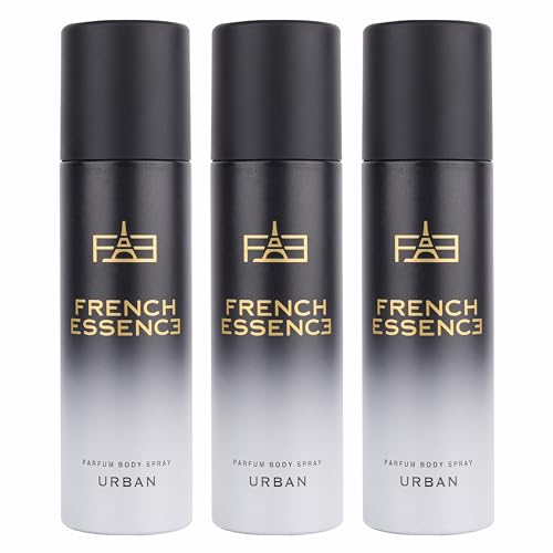 FRENCH ESSENCE Deodorant Spray Perfume/Deodorant for men/Men Deo/Body Spray for men,Long Lasting Fragrance, Fresh Scent (Urban) 120Ml Each - Pack of 3