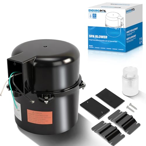 6310131 Silencer Spa Blower 1HP 120V 5.5 Amp - Quiet Spa Air Blower Replacement for Air Supply for Hot Tub Direct 2 Inch Plumbing System Shock-Absorbing Design Easy Installation for Pool & Spa