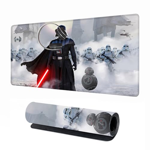 Grand Tapis de Souris de Jeu XXL Blanc, Tapis de Souris Doux avec Base en Caoutchouc antidérapant et Bords Cousus, Surface Lisse, pour Ordinateur Portable,...