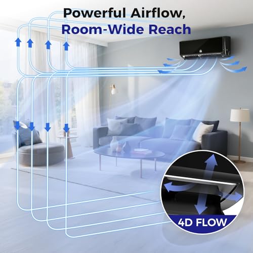 Image of Mini Split Air Conditioner - 12000 BTU Ductless Mini Split Ac /Heating System, 115V 20 SEER2 Wifi Enabled Inverter, Split AC Unit with Precharged Heat Pump, 750Sq.Ft, Installation Kit
