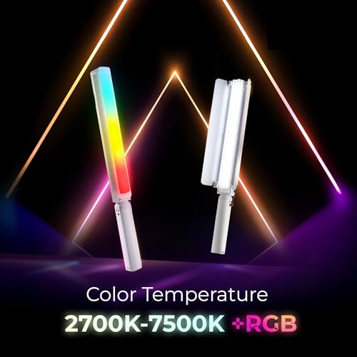 Image of Digitek (DSL-1000 RGB) Handheld RGB LED Stick Light Wand with Barndoor, Battery Pack & Remote, 100W+80W RGB, 14 Special Effects, 0-360 HSI Full Color, 2700-7500K, CRI >97, for Photo & Videoshoots