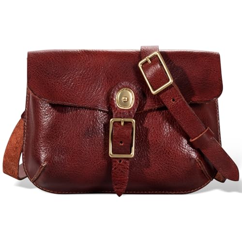 Sac à bandoulière en cuir véritable mixte avec sangle réglable