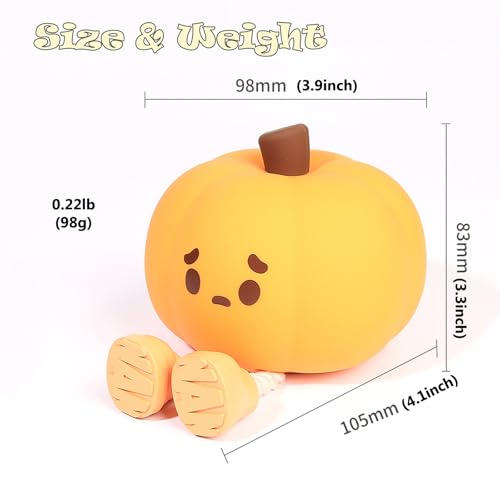 Lámpara de noche recargable de silicona TriPro Calabaza miniatura 5