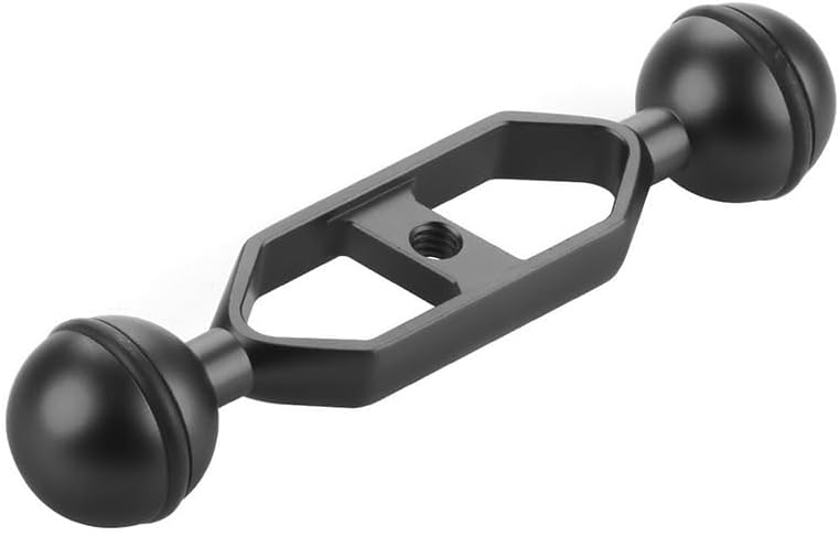 Underwater Photography Bracket Set with Fill Light Arm, Ball Head Mount, Butterfly Clip, Connection Rod (Black, 5 inches)