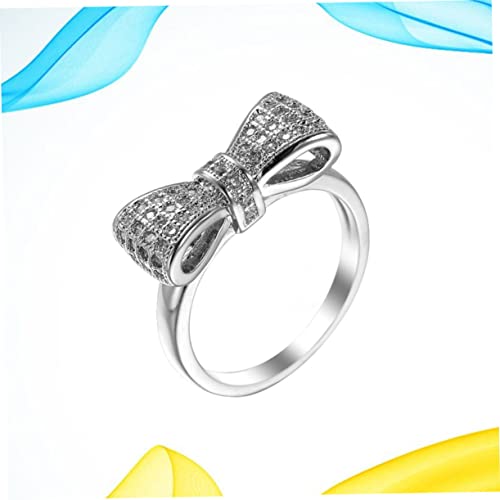 Bijoux Bagues Bague de Mode Féminine en Zircon Blanc Ajustable