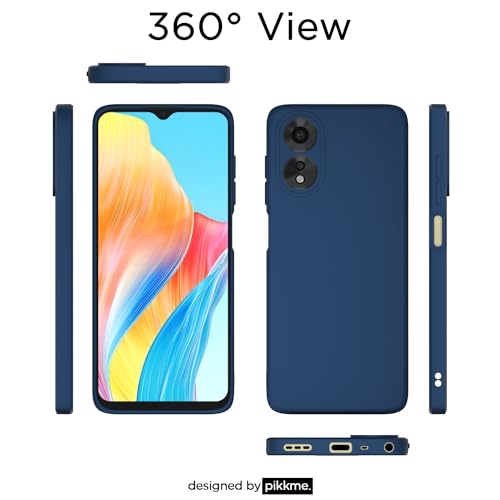Image of Outlouders Back Cover for Oppo A38 4G / Oppo A18 4G | Camera Protection | Durable Soft Matte Silicone Bumper Case (Blue)