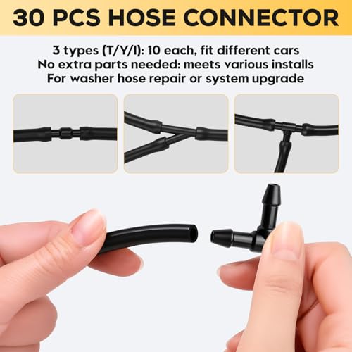 image for Meidier Windshield Washer Hose Kit, 4M Flexible Durable Rubber Washer 