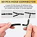 Windshield Washer Hose Kit, 4M Flexible Durable Rubber Washer Fluid Tubing & 30 PCS Leak-Proof Connectors for Connecting Car Pump and Nozzles, Fits Most Cars, SUVs, and Trucks