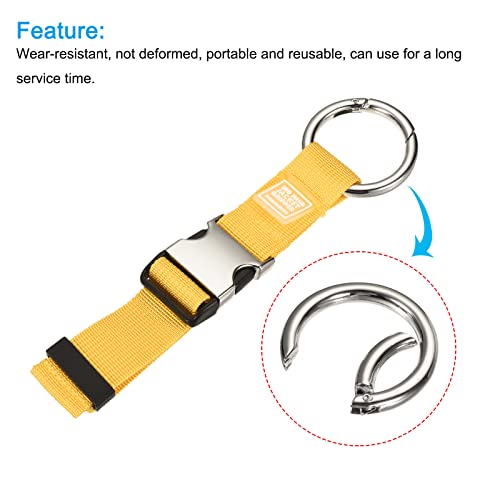 Image of MECCANIXITY Luggage Strap, Jacket Gripper Holder Suitcase Belt Carry Clip for Backpack Travel Accessory, Yellow