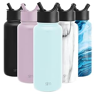 Simple Modern Water Bottle with Straw Lid Vacuum Insulated Stainless Steel Metal Thermos Bottles | Reusable Leak Proof BPA-Free Flask for Gym, Travel, Sports | Summit Collection | 32oz, Light Blue