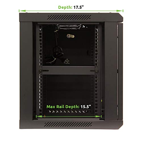 Navepoint 9U Wall Mount Network Server 19 Inch It Cabinet Rack Enclosure Glass Door Lock #TOP1