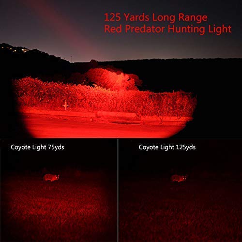 350 Yard Red Predator Hunting Light Kit Pressure Switch, Rail & Scope Mount - image 9