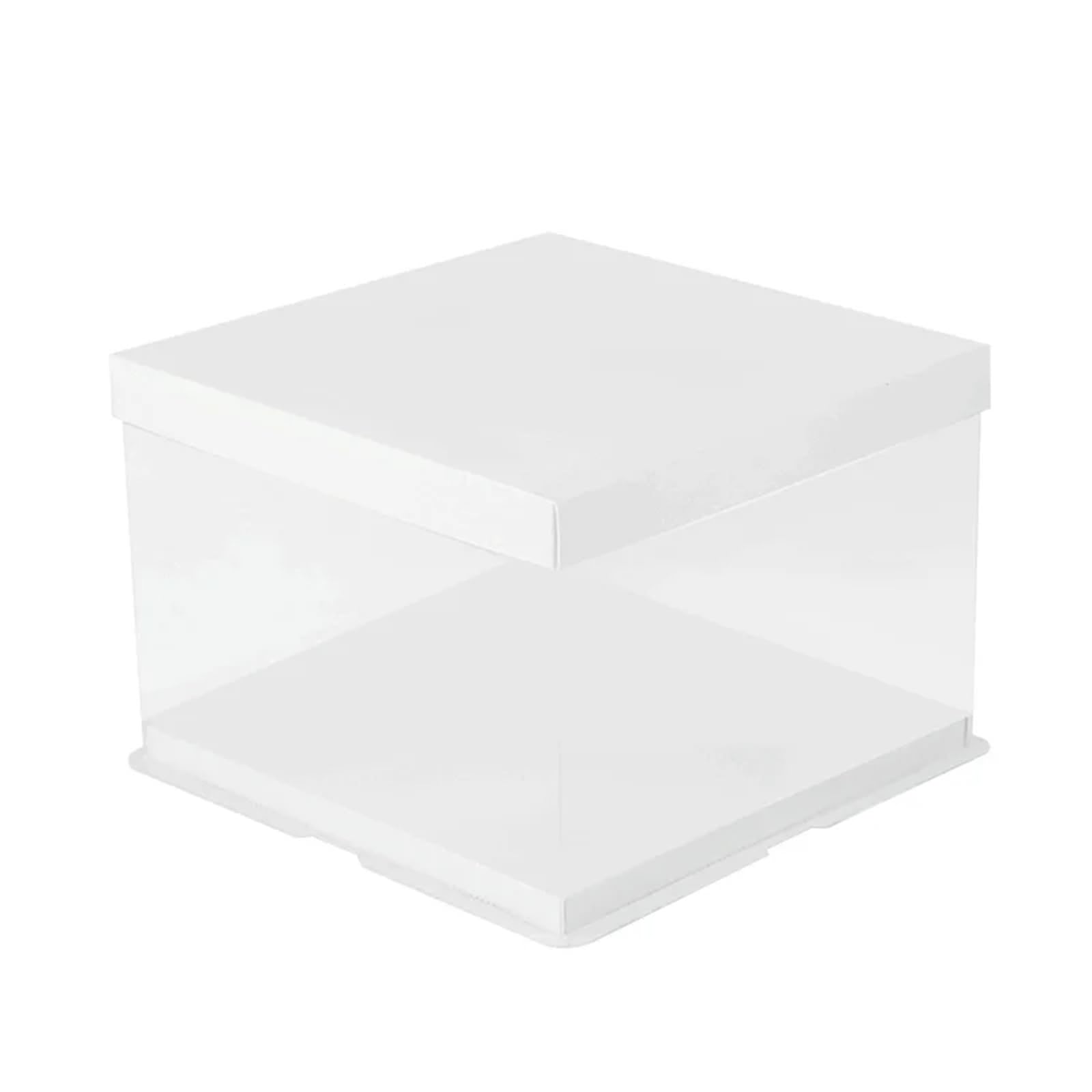 HKYBCF Cake packaging box Large Transparent Cake Clear Packaging Box For Birthday Wedding Dessert for Wedding(26x26x18cm white)