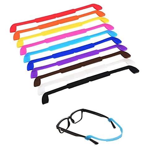 LEEQ 10 Stück Silikon Brillen Riemen Brillen Aufbewahrungen Sport Antirutsch Elastische Brille Sonnenbrille Kabel Halterung für Kinder, 10 Farbe Cover