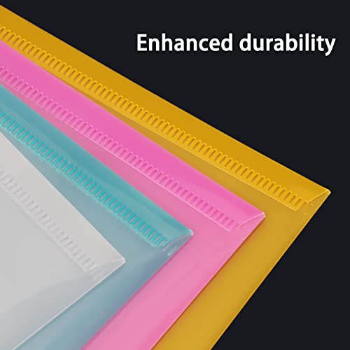 Classycoo Envelopes Plásticos A5, Pacote com 12 Pastas de Arquivo A5, Envelopes de Polietileno Trans