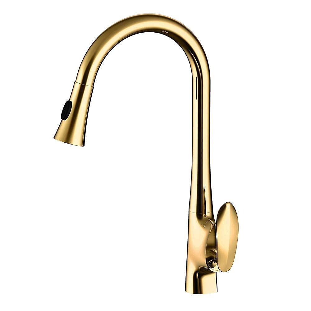 Mitigeur de lavabo moderne or pour laver de grands plats sans effort