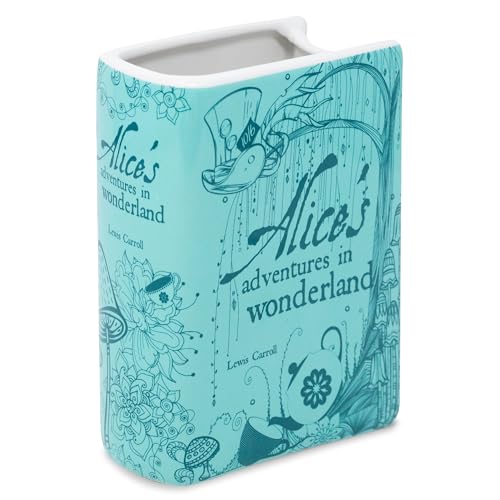 Steel Mill & Co Vaso decorativo originale a forma di libro, vasi in ceramica per la decorazione della casa, graziosa decorazione da libreria, vaso unico per gli amanti dei libri (piccolo, le avventure