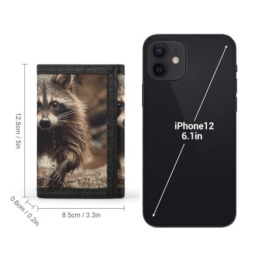 Raccoon Walking in Water Trifold Wallet for Men - Money Clip Slim Wallets with Multiple Card Slots Minimalist Small Front Pocket Wallet for Everyday Carry2