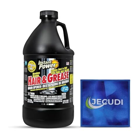 Jecudi Hair & Grease Drain Cleaner – Clog Remover for Drains – Liquid & Fast Acting Drain Cleaner - Safe Drain Cleaner for Pipes – Drain Cleaner for Home Plumbing – with Microfiber Cleaning Towel Cover