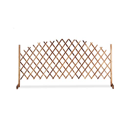 Relaxdays Rankgitter Holz, ausziehbar bis 200cm, Rankhilfe Kletterpflanzen, freistehend, Garten, Balkon, Terrasse, natur, 98 x 200 x 30 cm, Geflammt