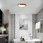 Dimmable Wood LED Flush Mount Ceiling Lights, 5CCT 2700K-6000K Black Hallway Lighting Fixtures, Minimalist Circular Ceiling Lamp for Bedroom Laundry Room Kitchen Entryway - Image 5