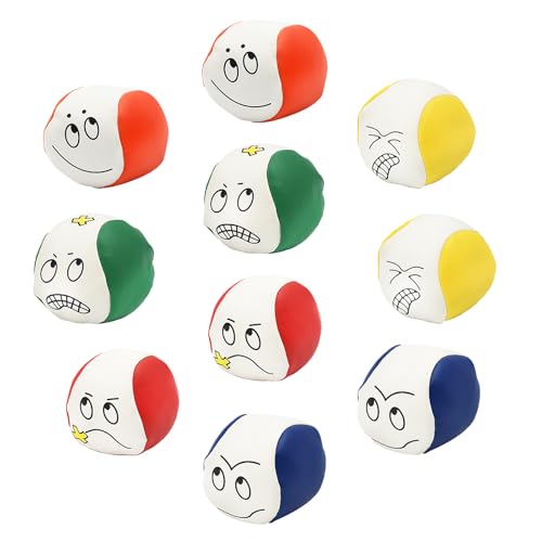 AolKee Lot de 10 Balles de Jonglage Colorées et Douces pour Débutants et Adultes, Cirque Balles Jonglage, PVC Balles Doux, Jeux Au Balle Jonglage pour...