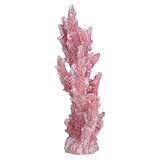 ELAYARD Adorno de Coral Artificial de Resina para Acuario Decoración Mediterránea de Coral Rosa Grande Estatua Realista para Peceras y Acuarios de Cristal