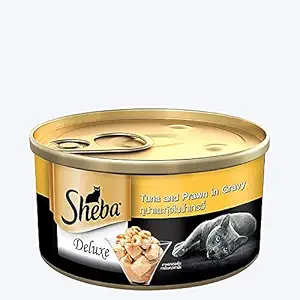 Sheba Tuna and Prawns in Gravy Adult Wet Cat Food - 85 g Pack of 24