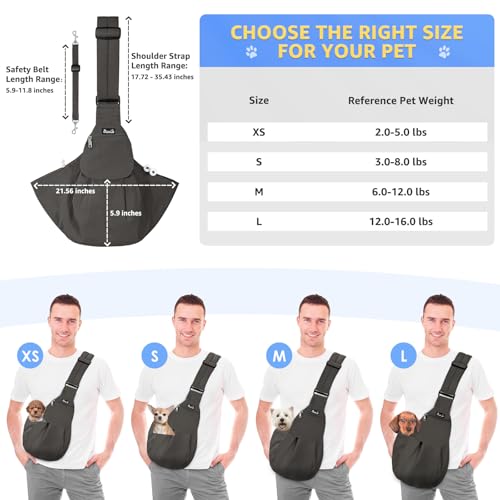 image for SlowTon Dog Carrier Sling - Thick Padded Shoulder Strap Adjustable Dog