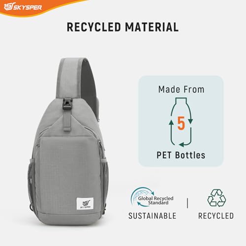 SKYSPER Schultertasche Brusttasche Crossbody Sling Bag Anti-Diebstahl Umhängetasche für Herren & Damen
