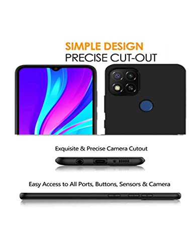 Image of Mobile Back Cover Case for Redmi 9 (Silicone Case|CameraProtection|Black SC1510)