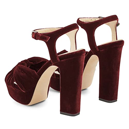 FSJ Women Platform Chunky Block High Heel Sandals Peep Toe Ankle Strap Party Evening Dress Pumps Shoes Size 4-15 US3