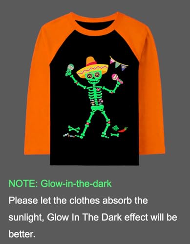 Mummy Halloween Shirt Boys Glow-in-the-Dark Sweatshirt Kids Pumpkin Fall Holiday Tee Toddler Puppy Dog Graphic Raglan Top2