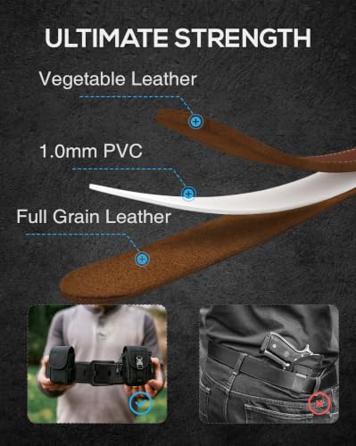 Image of YOETEY 1.5 inch Leather Tactical Belt Men for Work & Casual